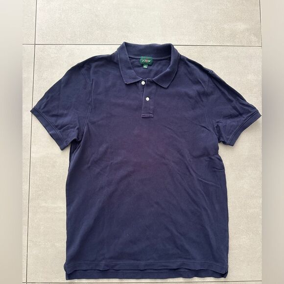 Men J.Crew large navy polo pique - Picture 2 of 4